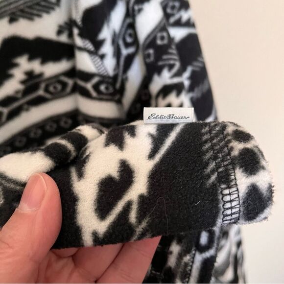 Eddie Bauer Black/White Ultrasoft Mock Neck Quarter Zip Pullover Top Size XXL - Picture 8 of 10